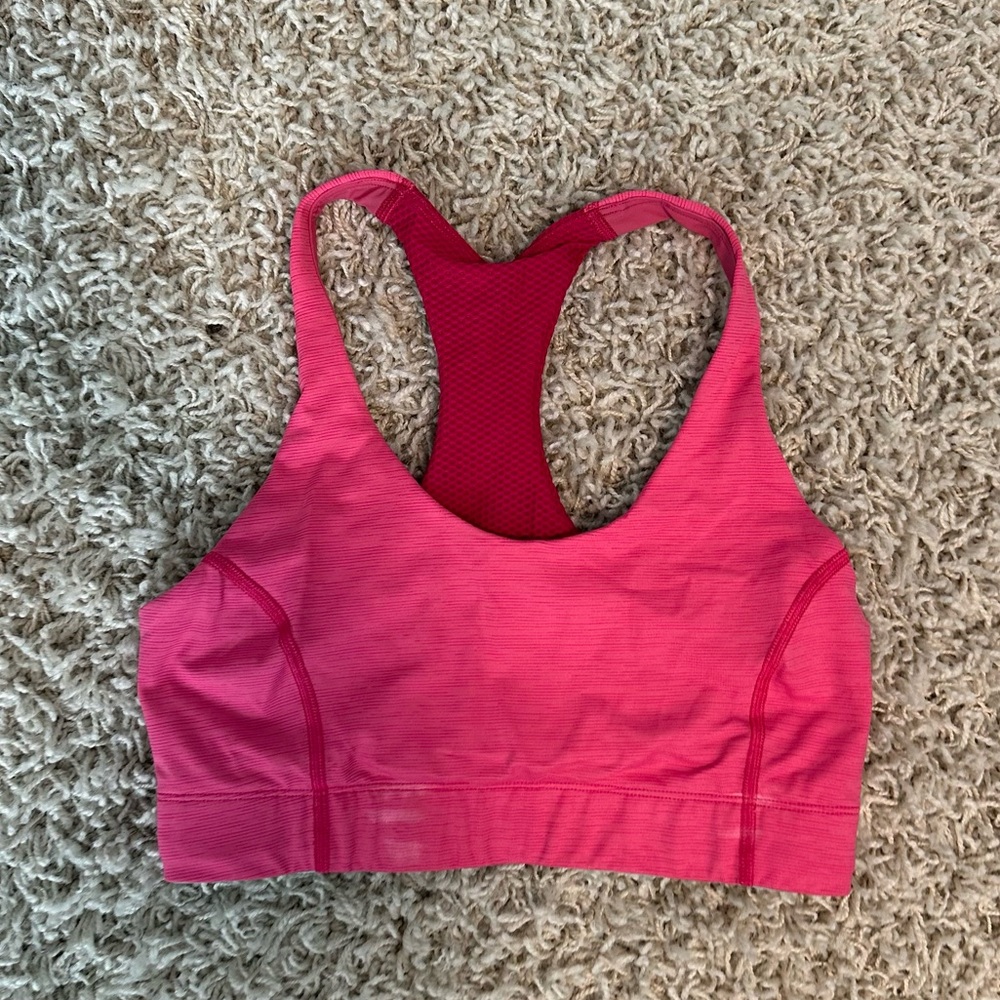 Outdoor Voices Pink/Blue “Doing Things” Racerback Sports Bra